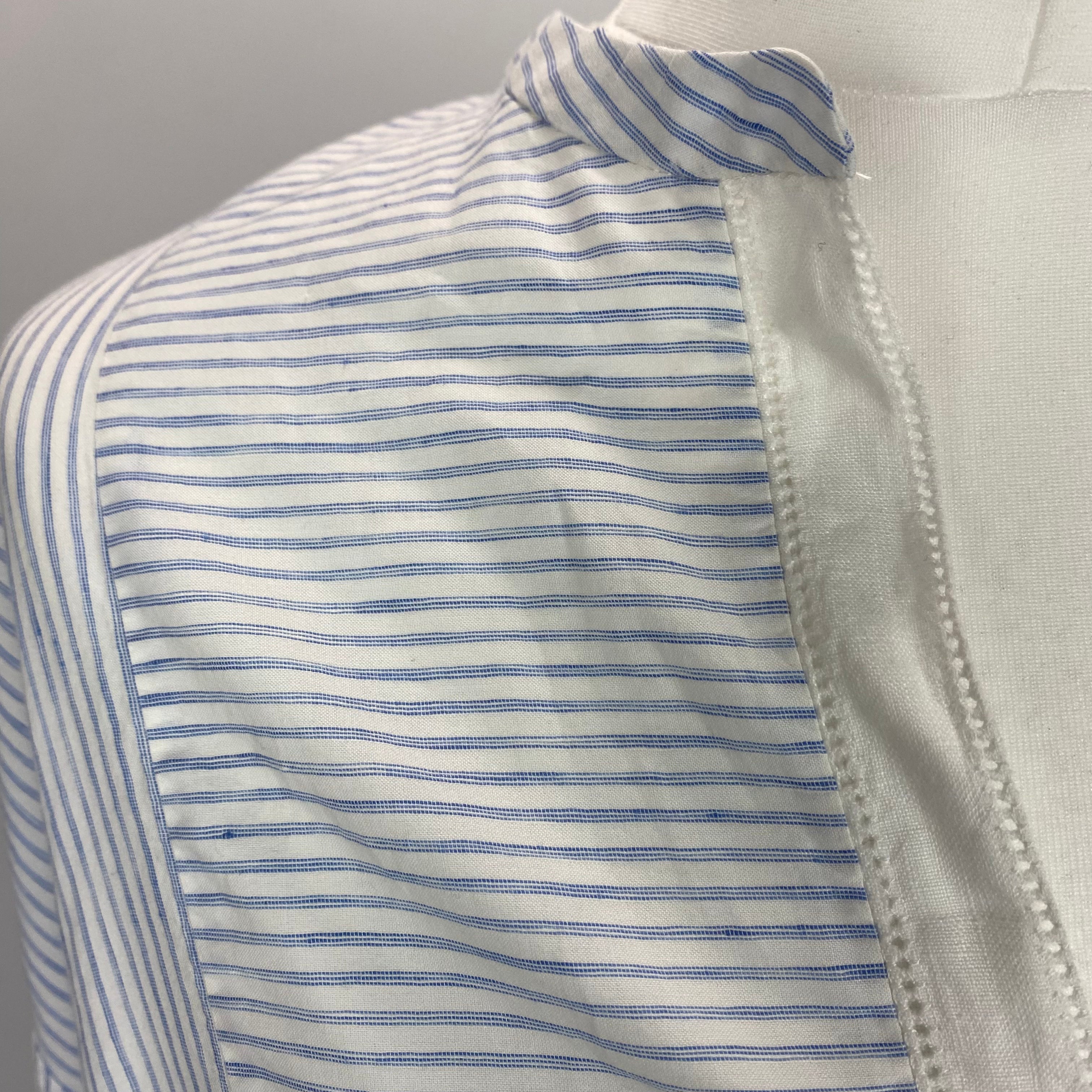 Loro Piana £1600 Blue & White Pinstripe Linen & Cotton Tunic XXL