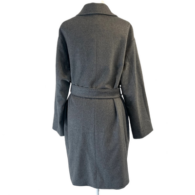 Max Mara Mid Grey Pure Cashmere Belted Coat M