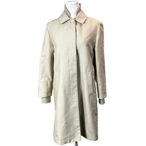 Bamford Cream Cotton & Rib Cashmere Car Coat XXS/XS/S