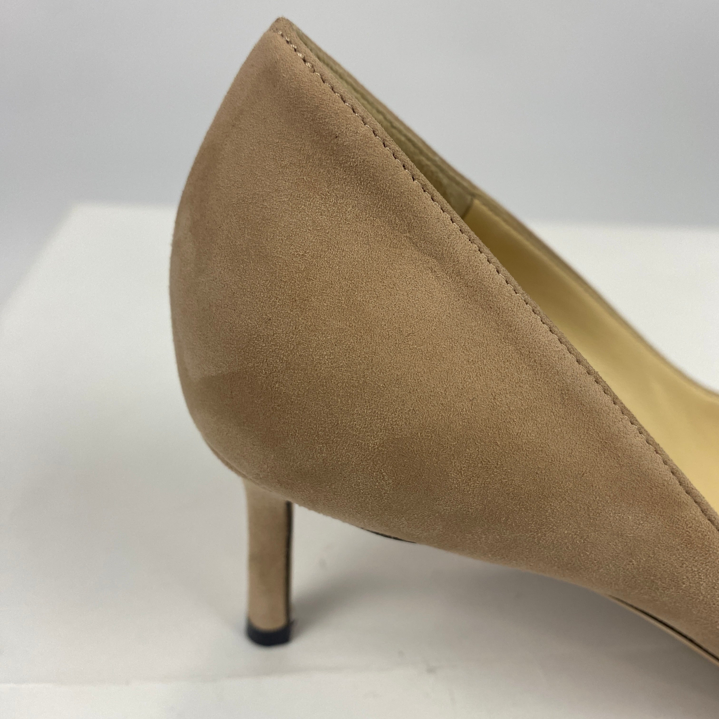 Jimmy Choo £650 Ballet Pink Suede Romy 60 Heels 38.5