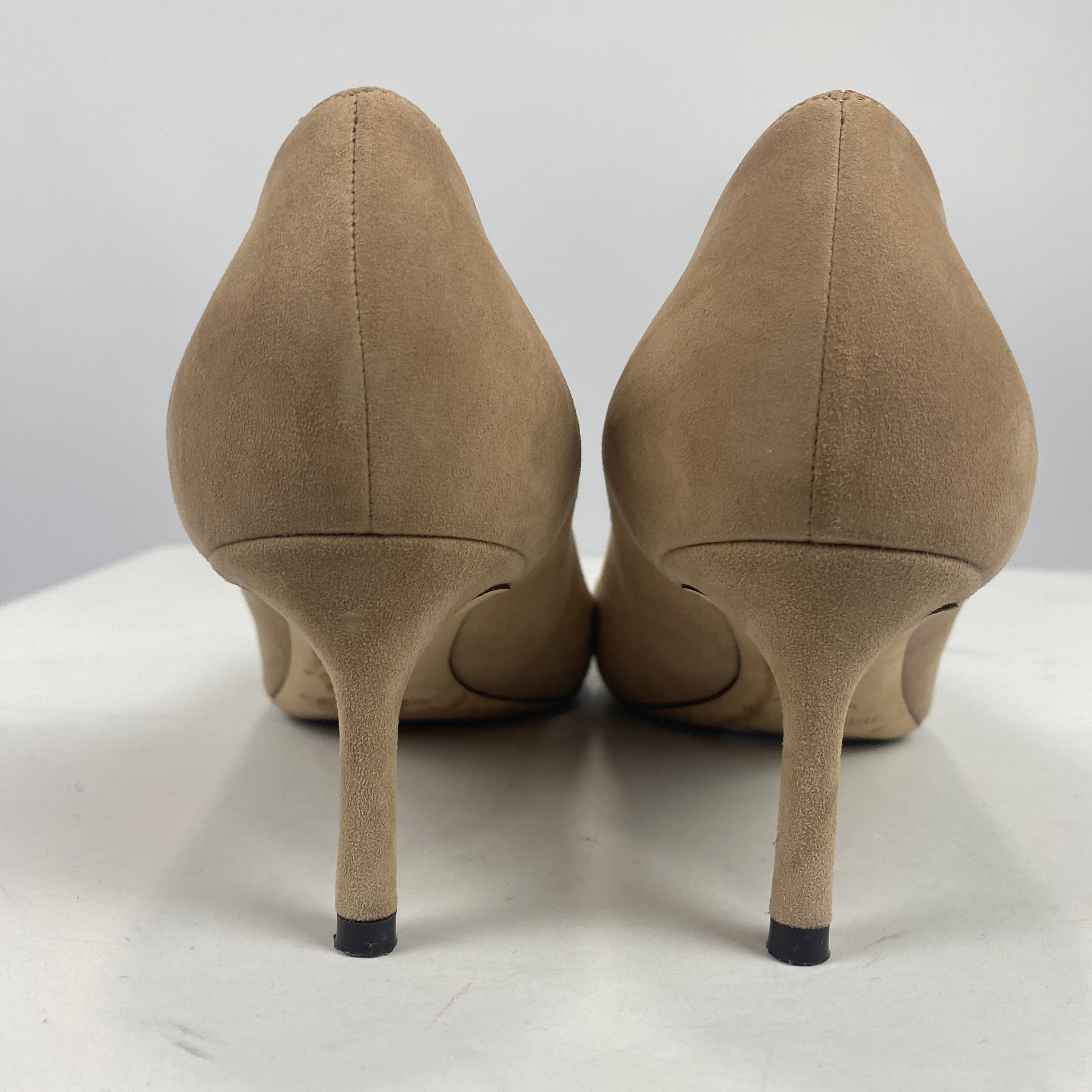 Jimmy Choo £650 Ballet Pink Suede Romy 60 Heels 38.5