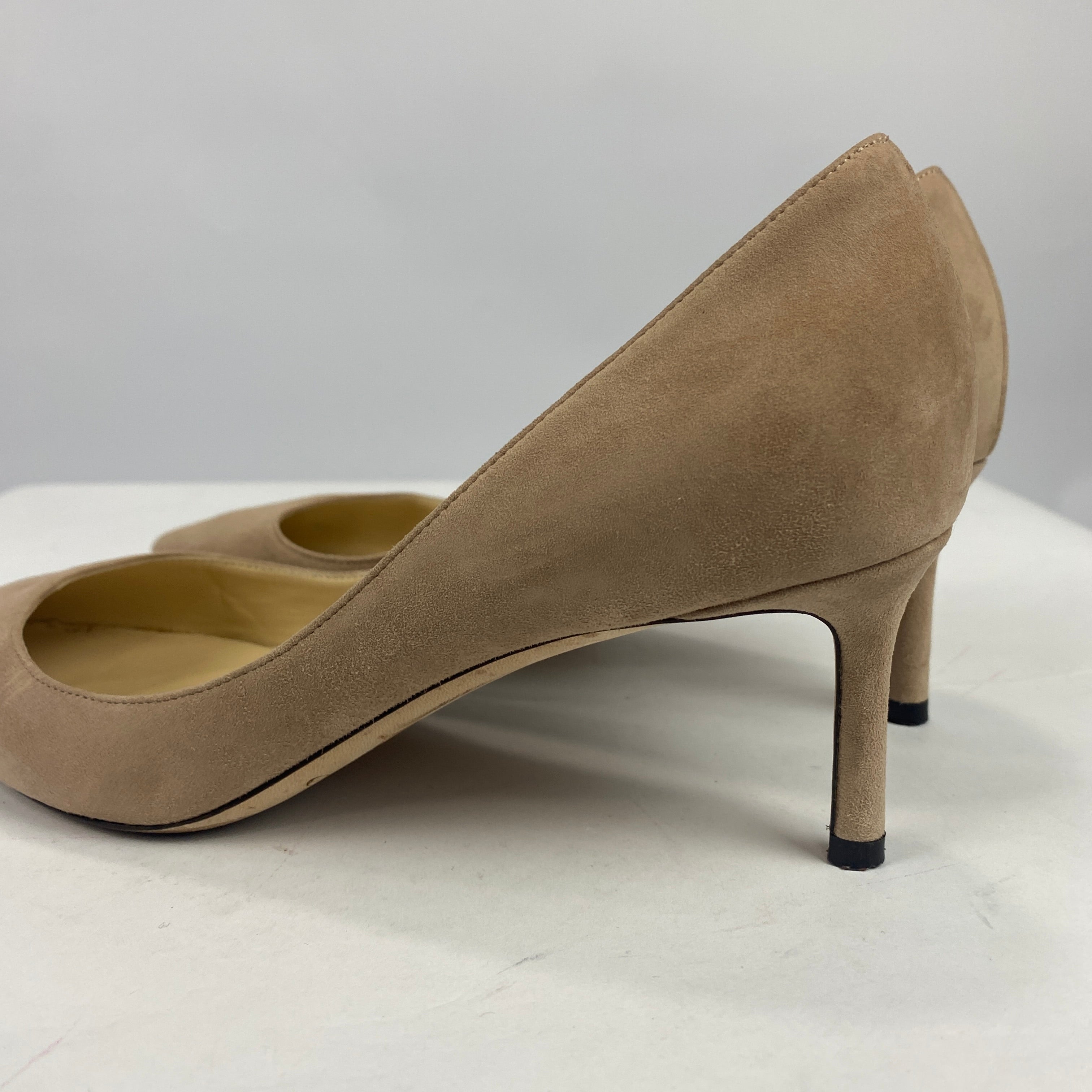 Jimmy Choo £650 Ballet Pink Suede Romy 60 Heels 38.5
