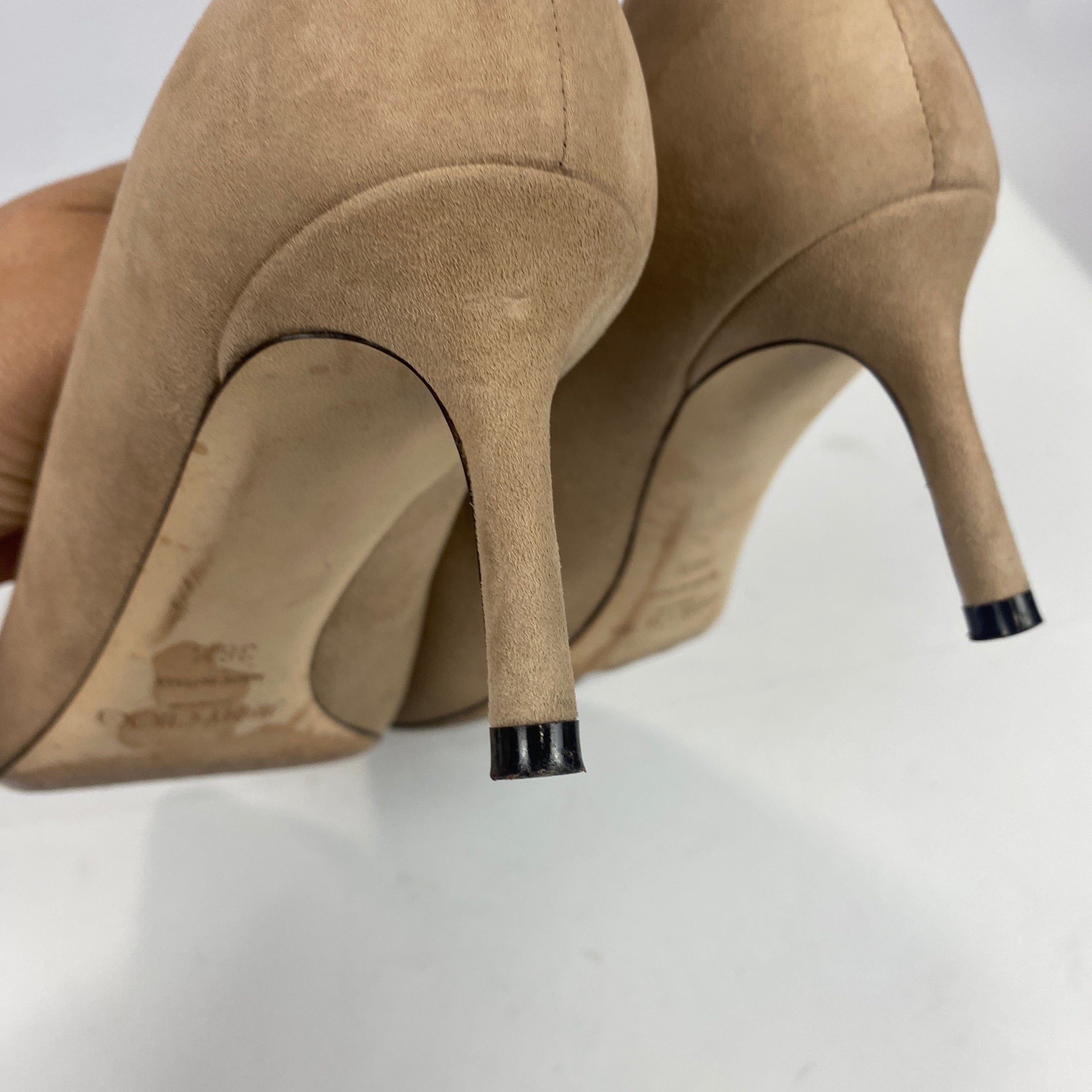 Jimmy Choo £650 Ballet Pink Suede Romy 60 Heels 38.5