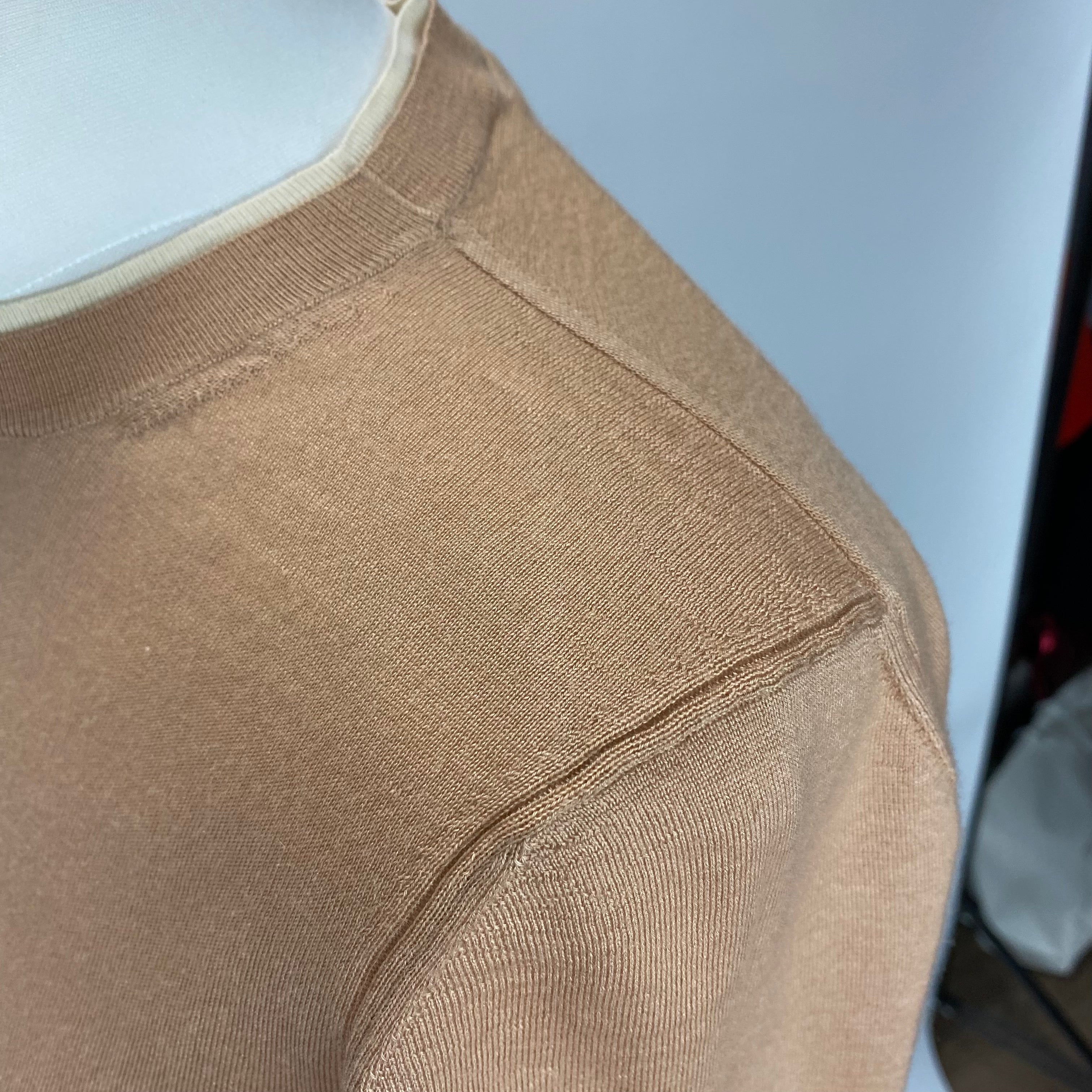 Loro Piana £800 Plaster Nude Silk & Cashmere Fine Knit Sweater S
