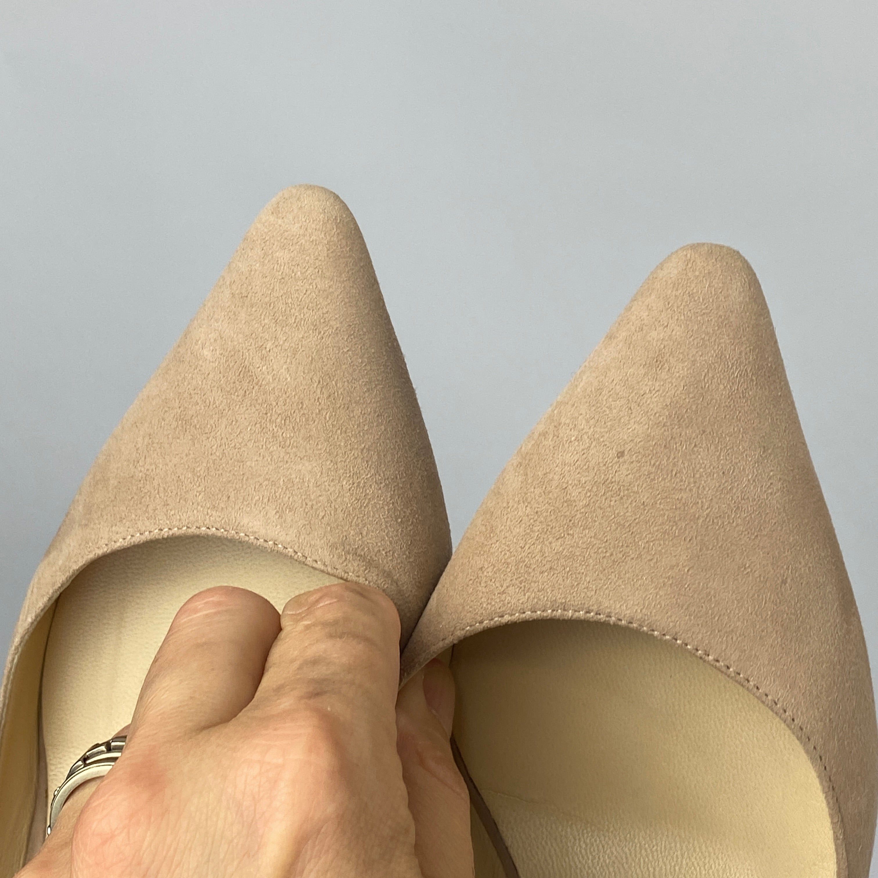 Jimmy Choo £650 Ballet Pink Suede Romy 60 Heels 38.5