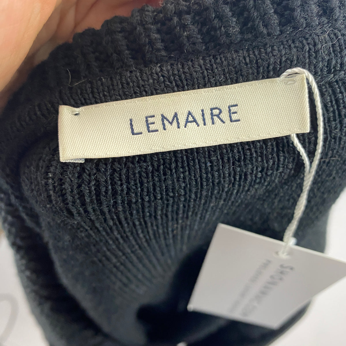 Lemaire £430 Black Wool Rib Zip Sweater XS