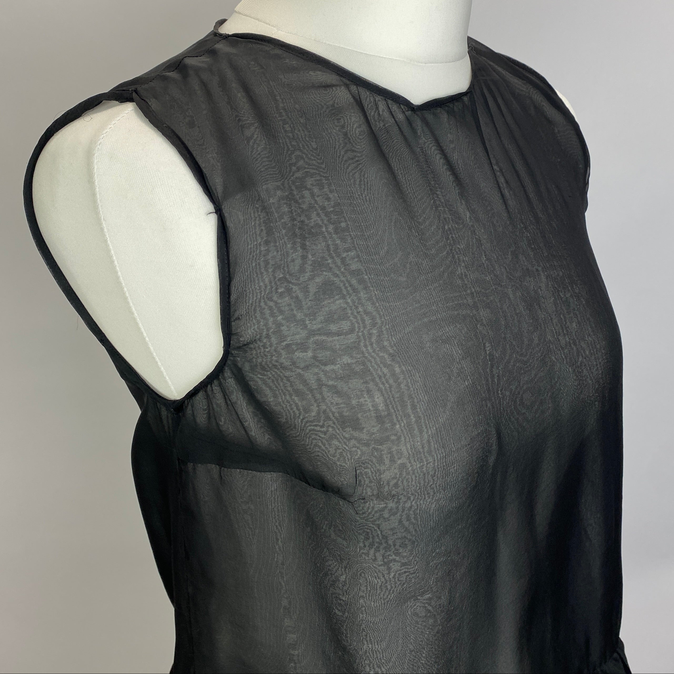 Brunello Cucinelli Black Silk Organza Peplum Top M