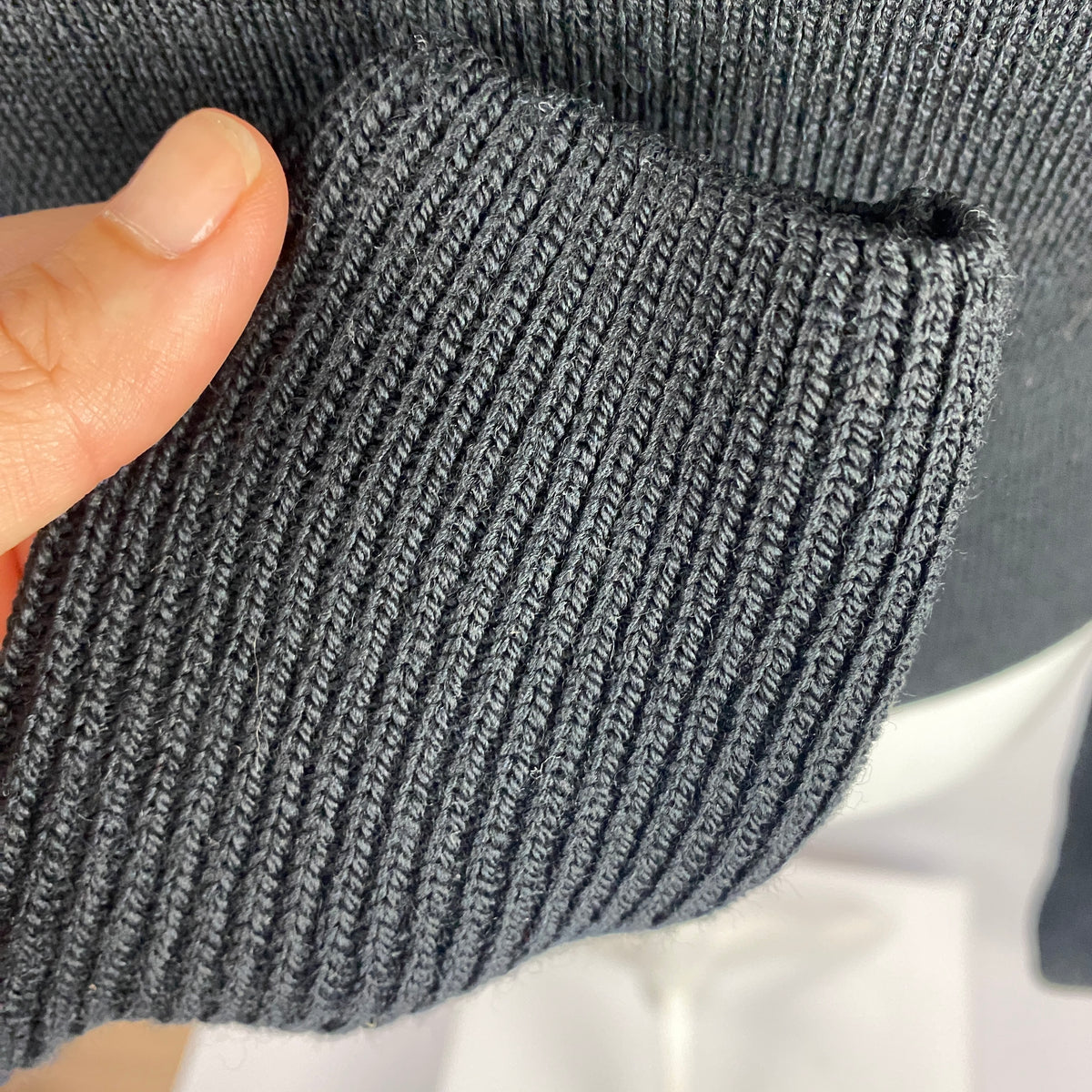 Lemaire £430 Black Wool Rib Zip Sweater XS