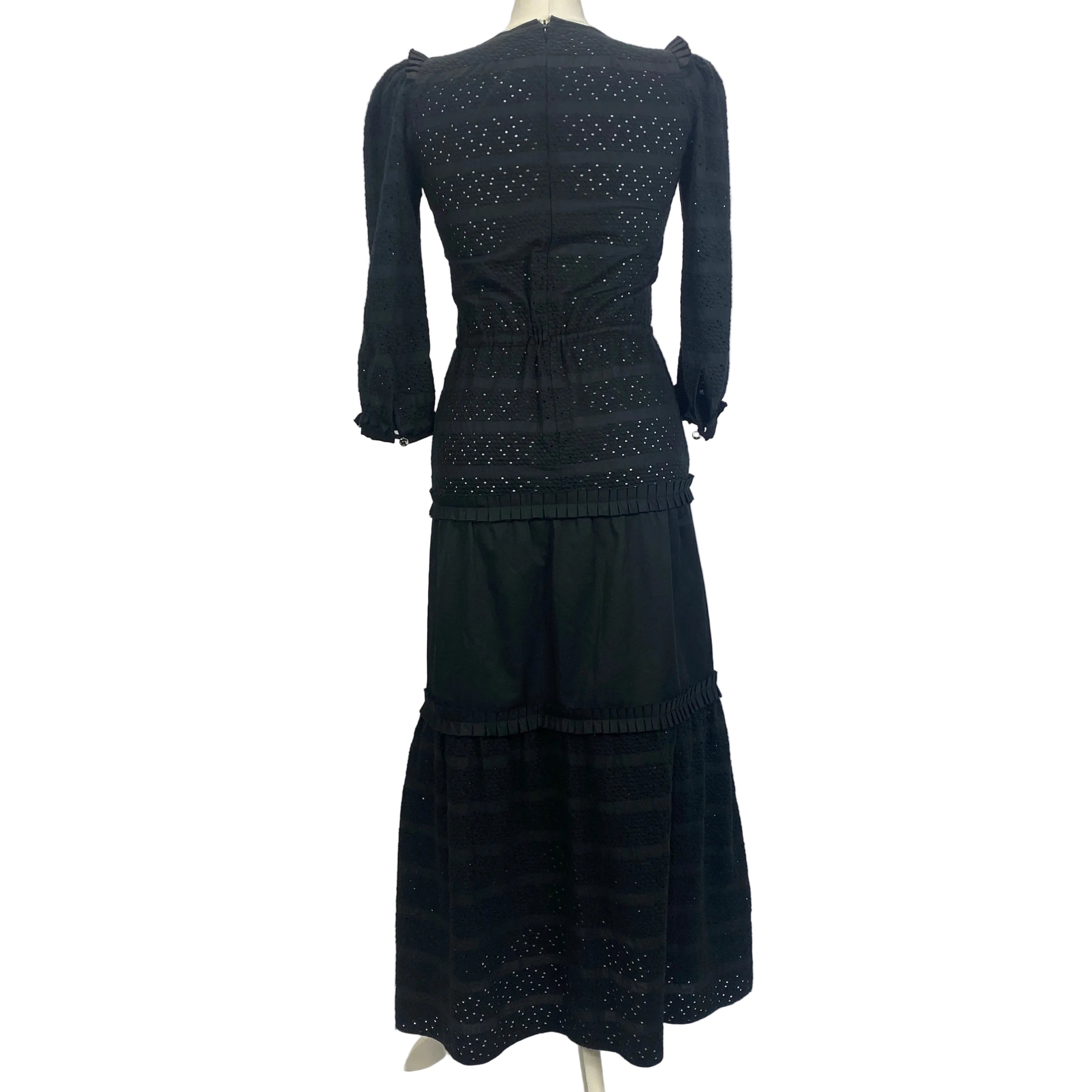 Anna Mason New Black Broderie Anglais Maxi Dress S