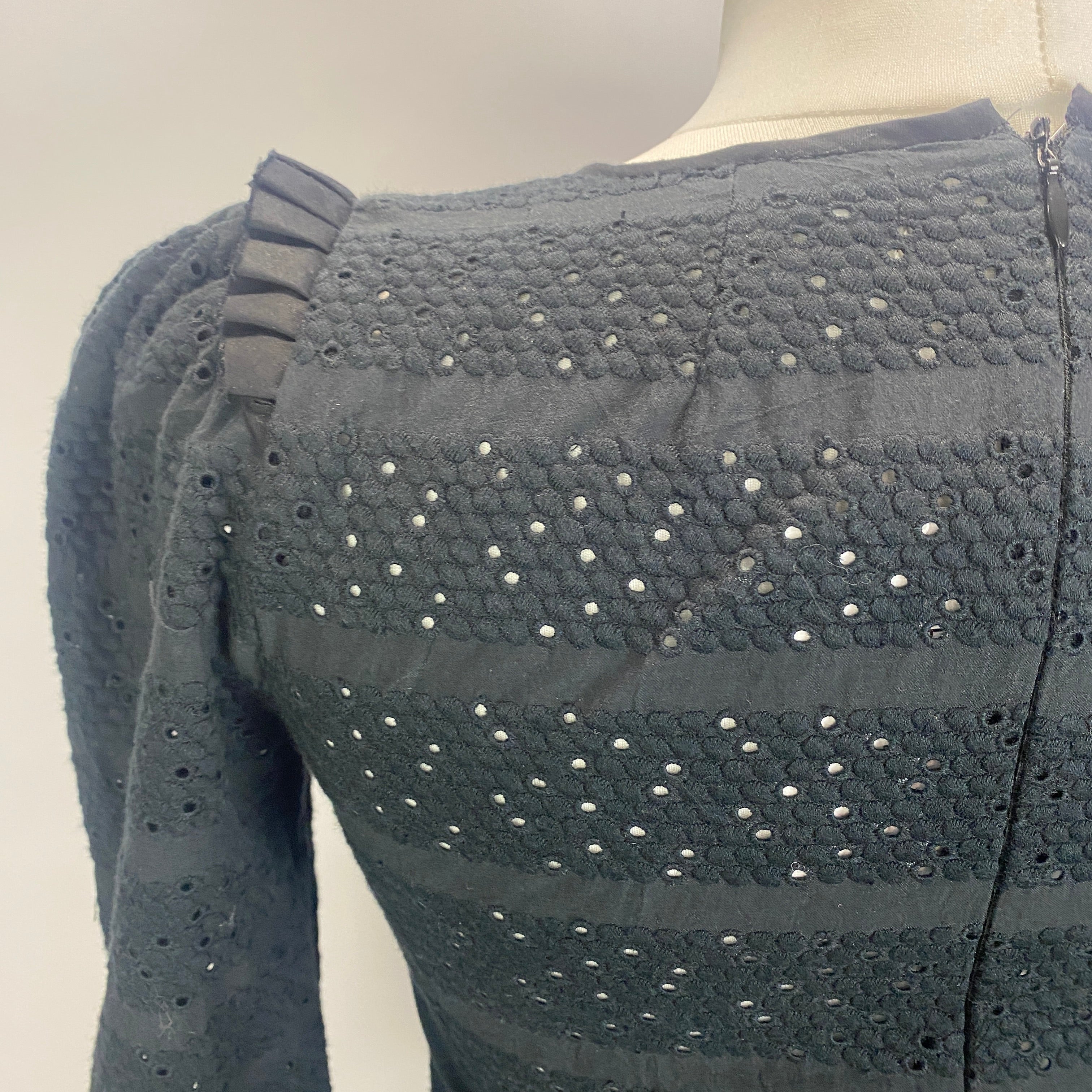 Anna Mason New Black Broderie Anglais Maxi Dress S