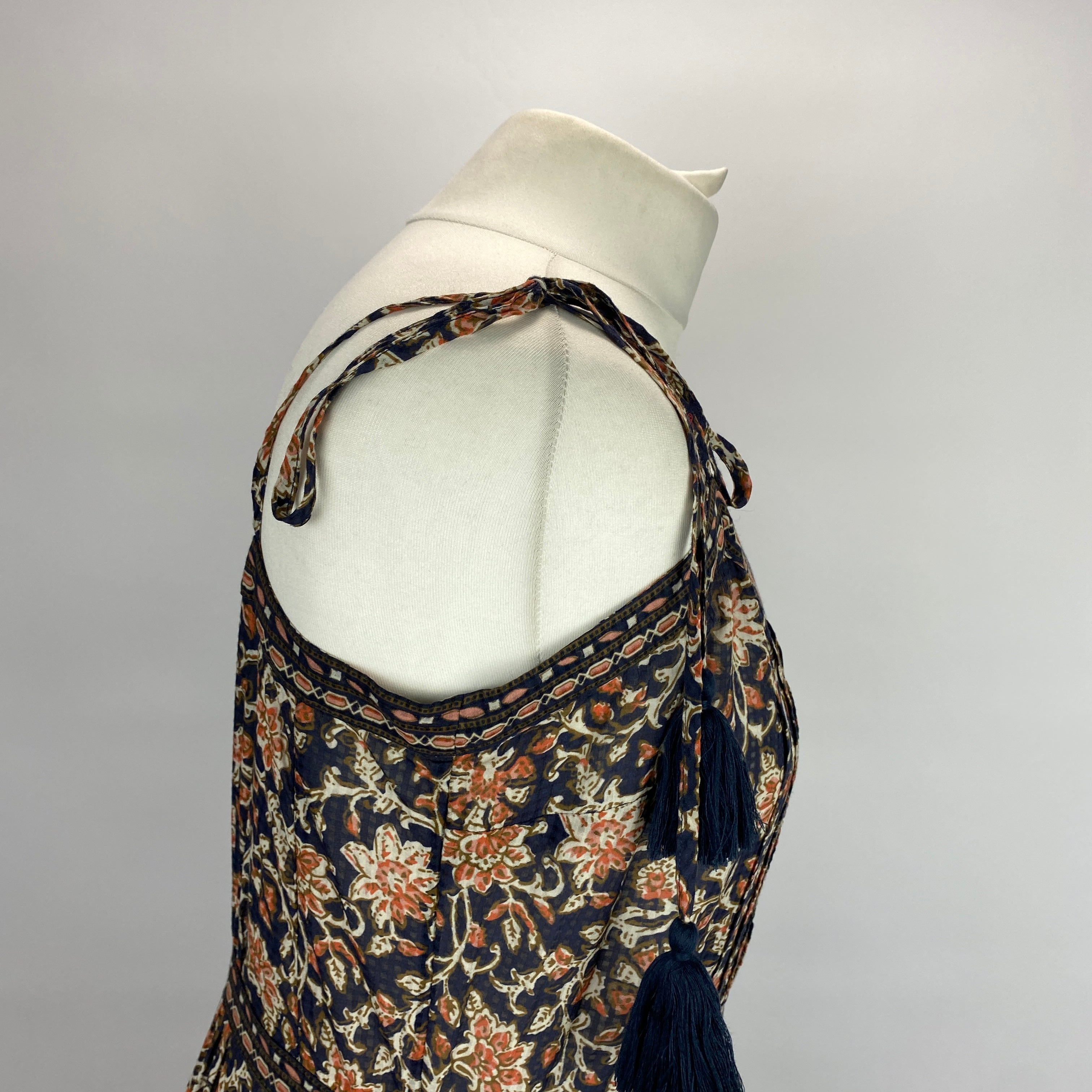 Veronica Beard New £400 Navy Floral Strappy Maxi Dress M