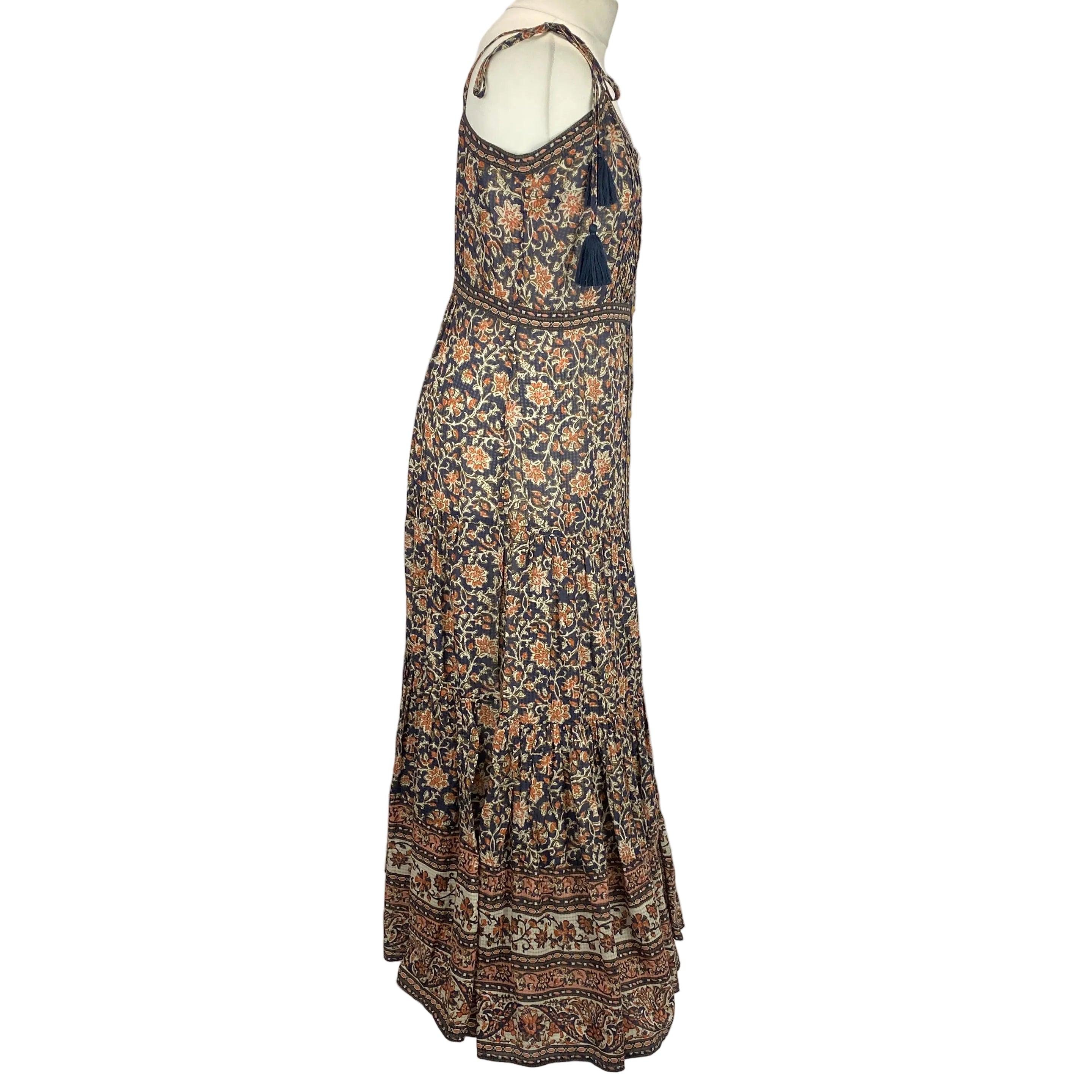 Veronica Beard New £400 Navy Floral Strappy Maxi Dress M