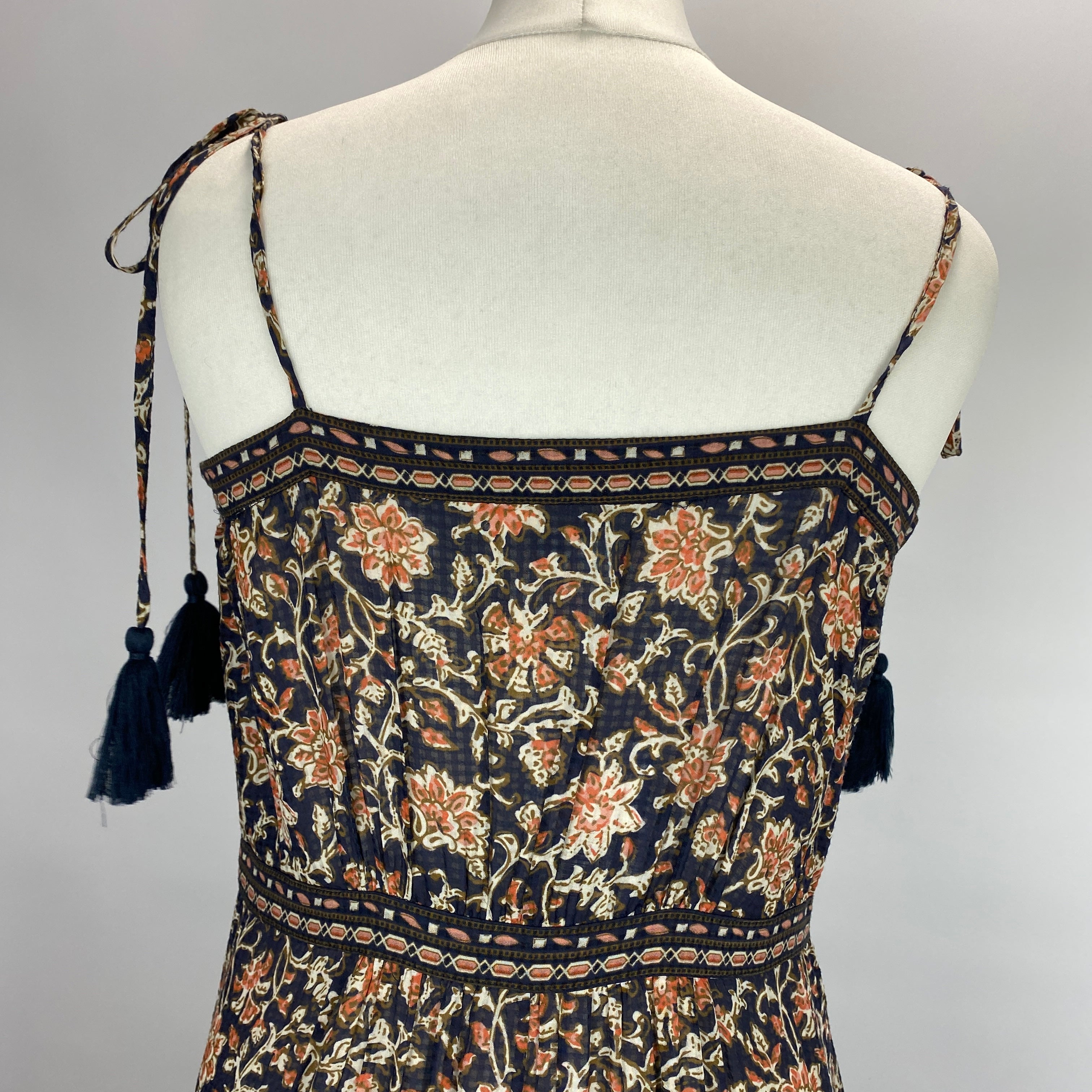 Veronica Beard New £400 Navy Floral Strappy Maxi Dress M