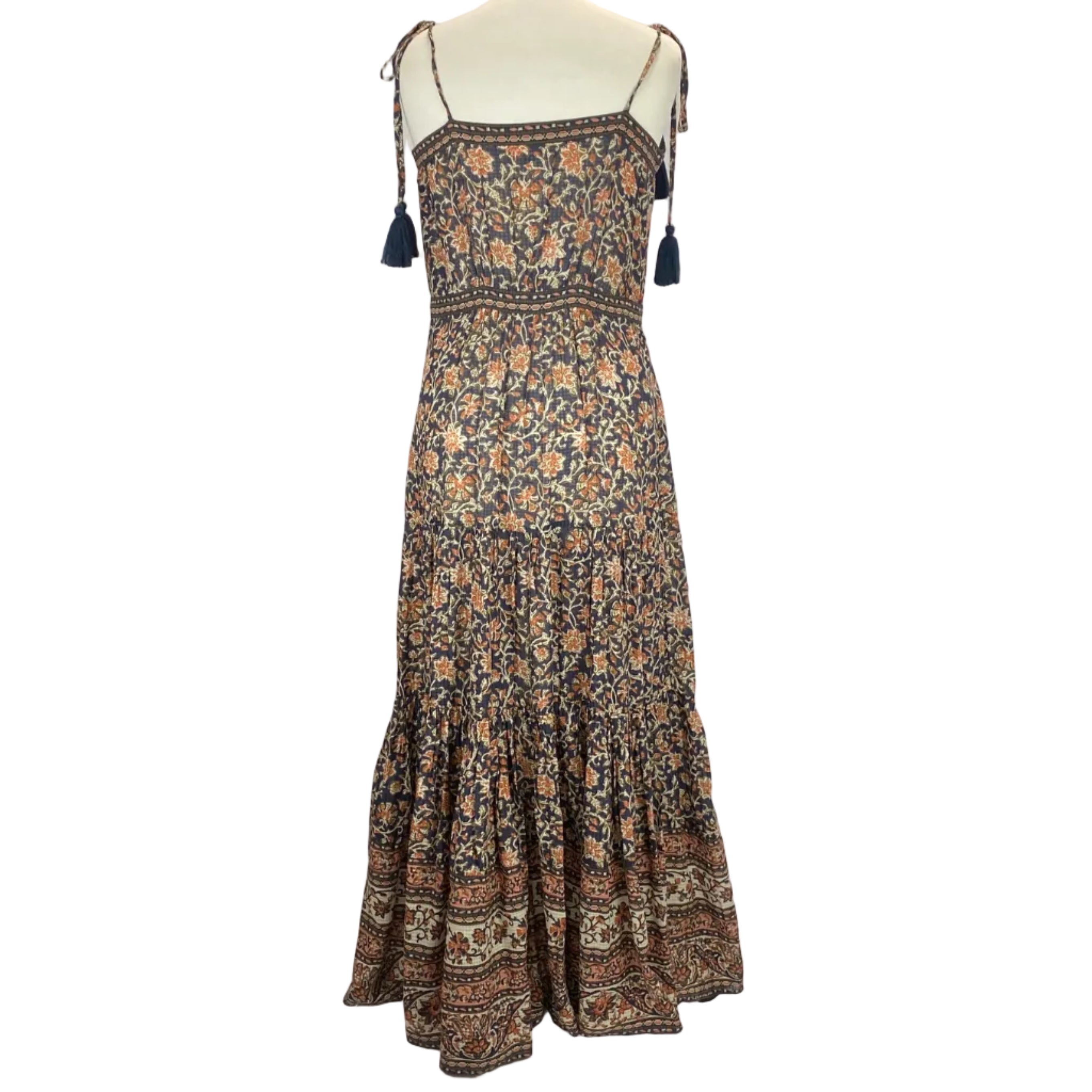 Veronica Beard New £400 Navy Floral Strappy Maxi Dress M