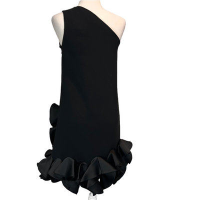 Victoria Beckham New Black One Shoulder Ruffle Dress XS