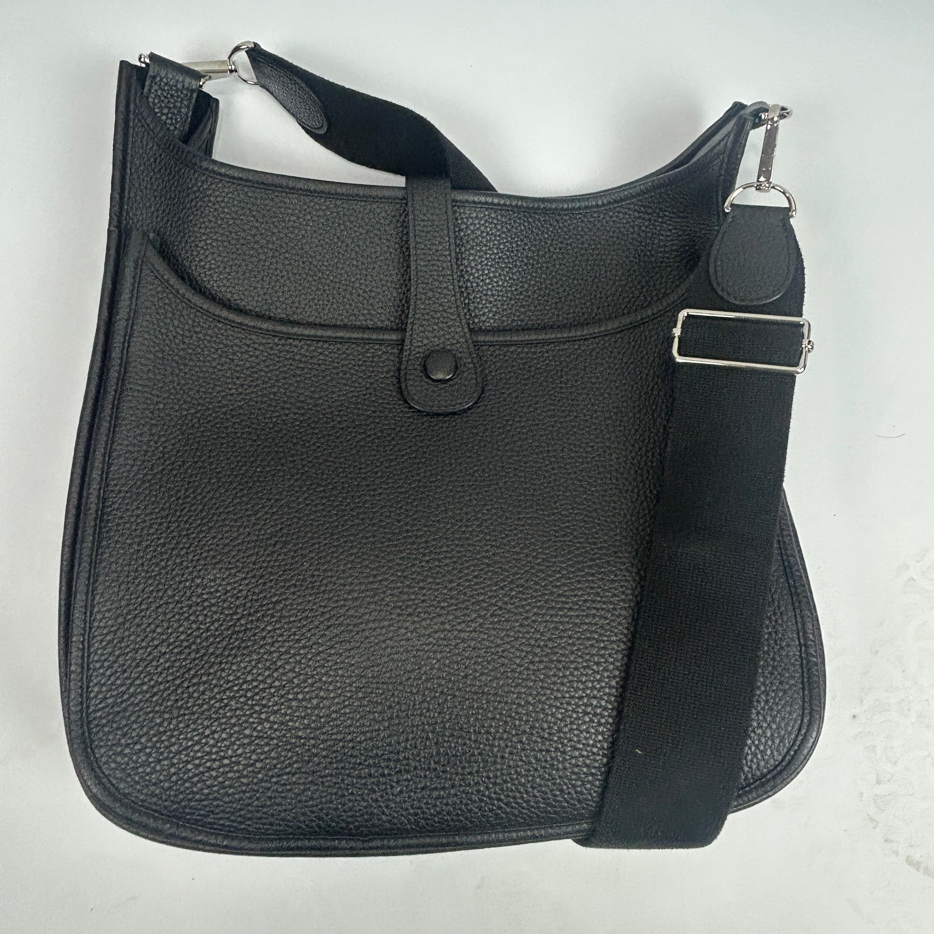 Hermes Evelyne GM 33 Black Clemence Leather Cross Body Bag
