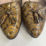 Miu Miu Mustard Patent Snakeskin Loafers 41