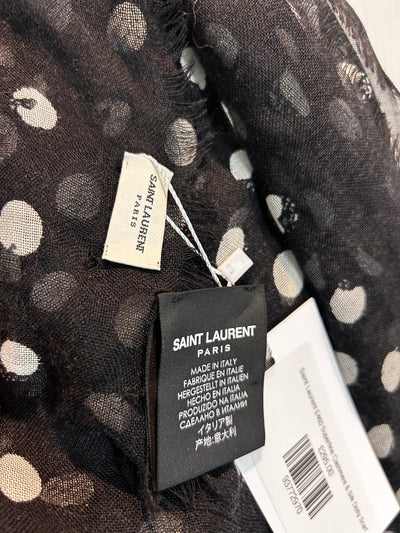 Saint Laurent £460 Superfine Cashmere & Silk Dotty Scarf