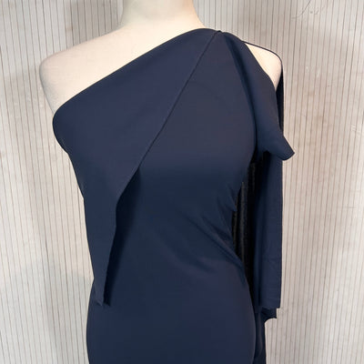 Roland Mouret Navy Silk Jersey One Shoulder Dress M