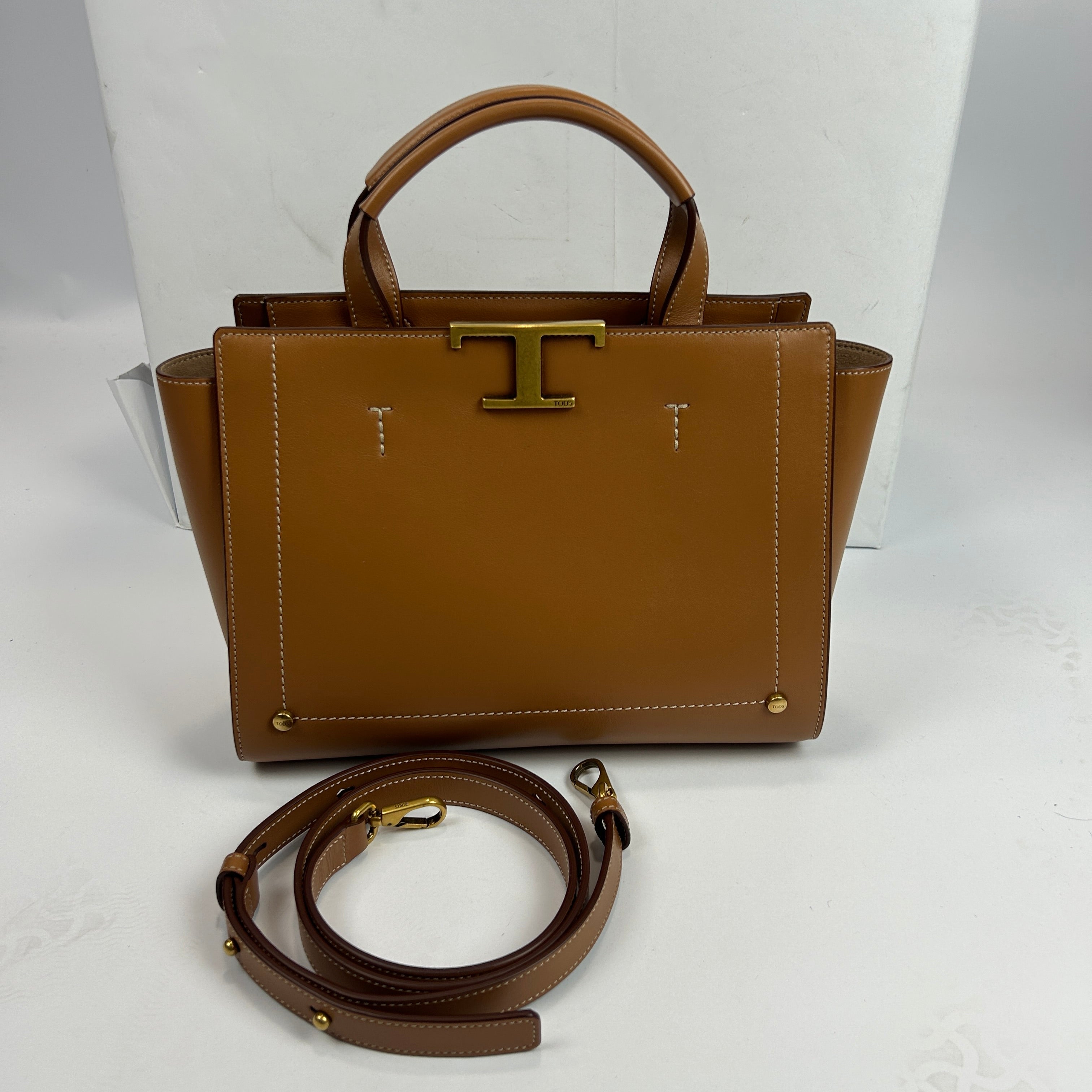 Tods New £1600 Camel Timeless Medium Tote Bag