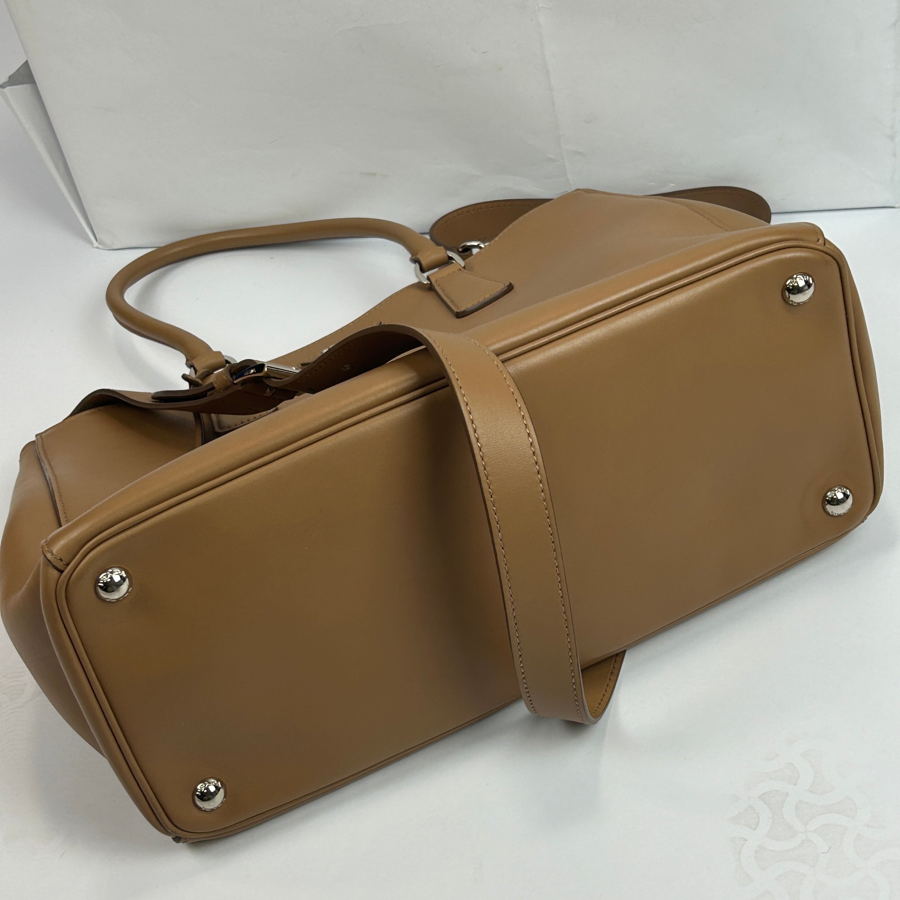 Prada New £3200 Caramel Galleria City Calf Tote Bag