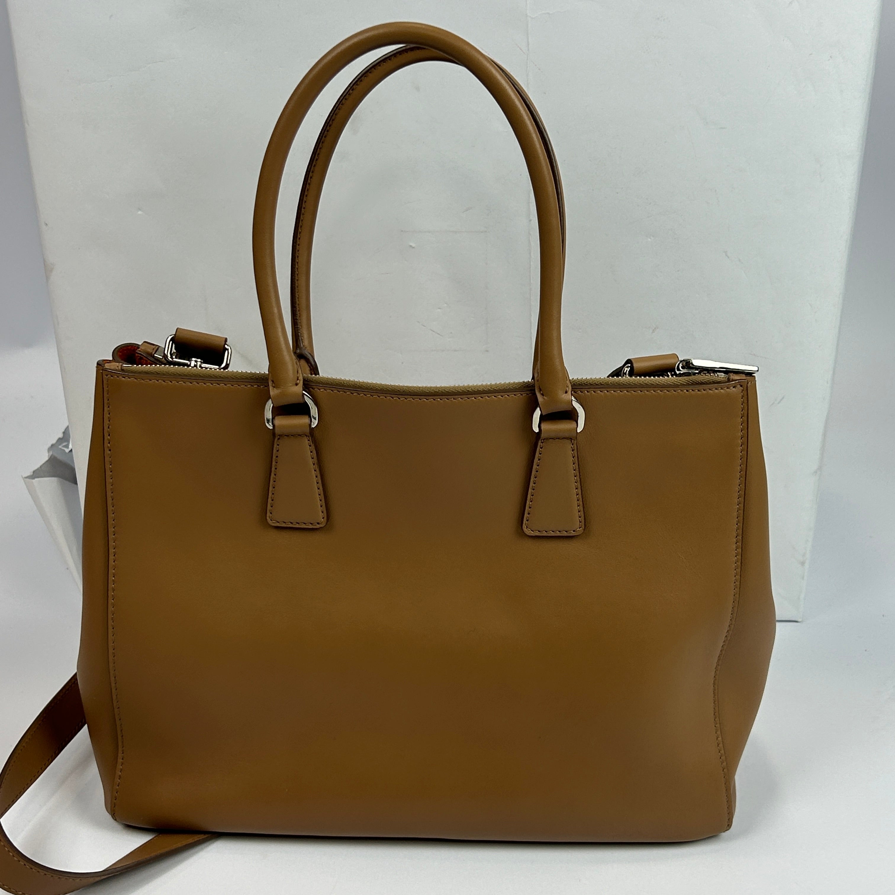 Prada New £3200 Caramel Galleria City Calf Tote Bag