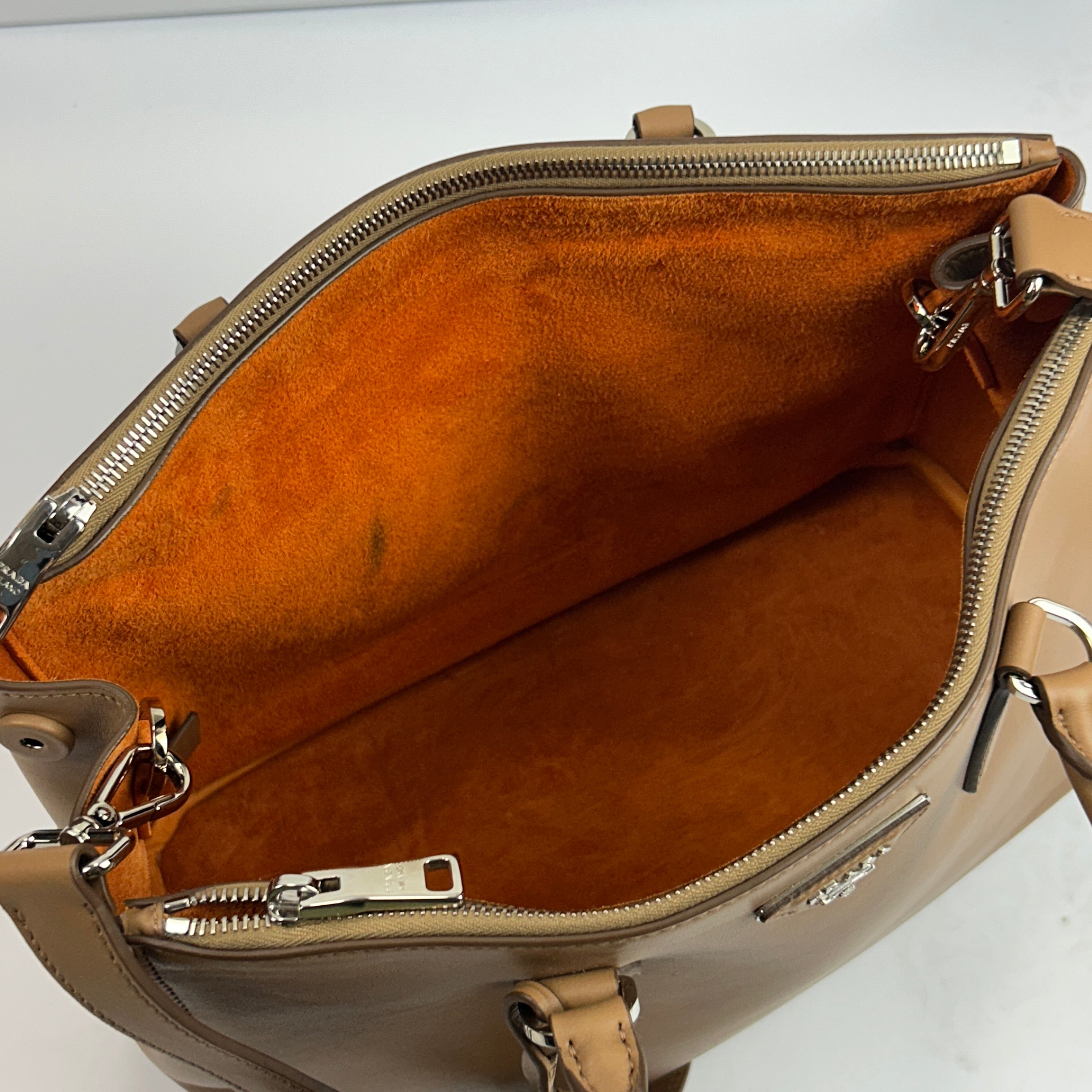 Prada New £3200 Caramel Galleria City Calf Tote Bag