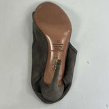 Aquazzura Taupe Suede Tie Detail Heel Sandals 38