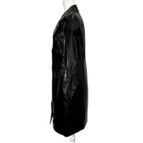 All Saints Black Glossy Lambskin Ali Mac Coat M