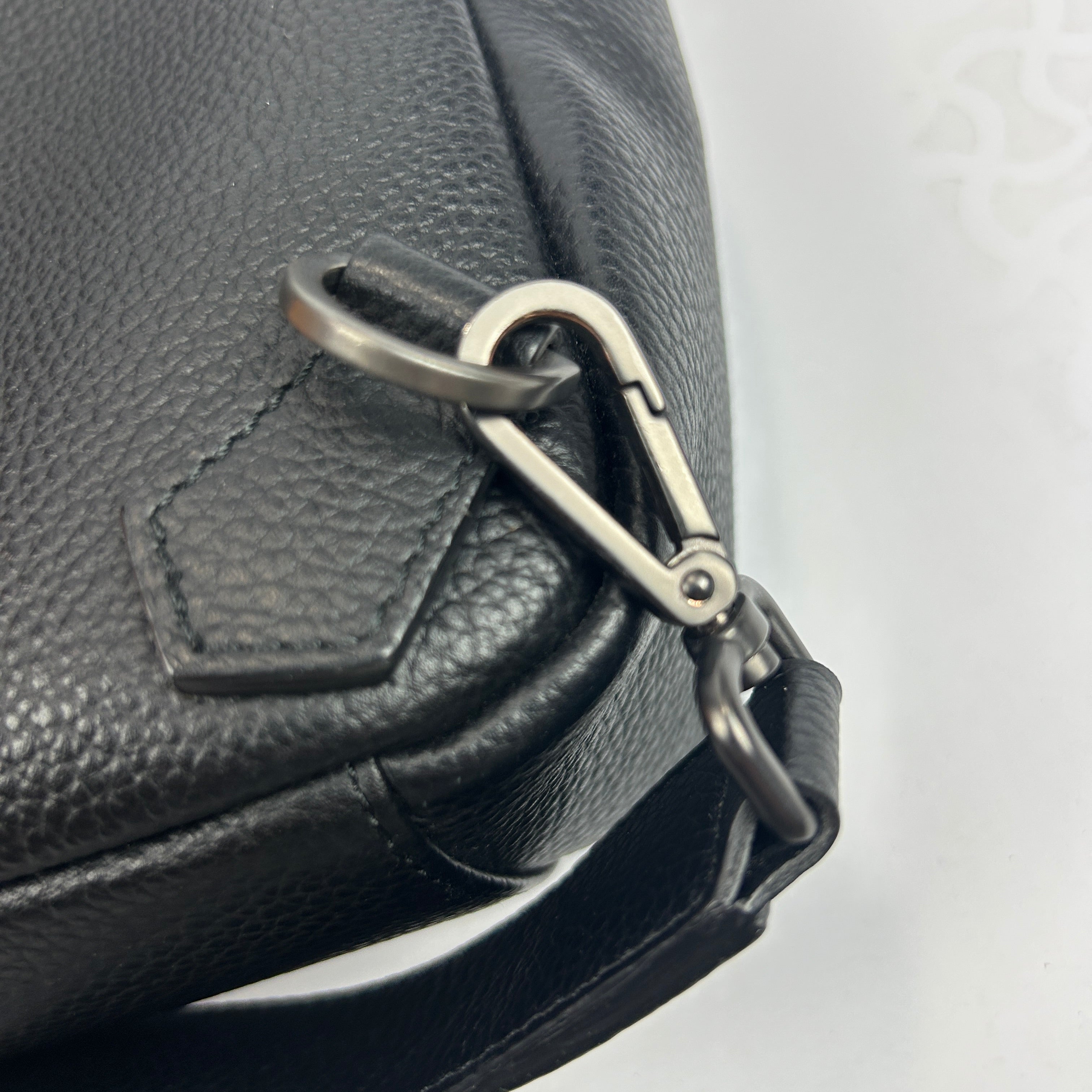 Serapian Milano £750 Dark Indigo Denim & Black Leather Sling Backpack