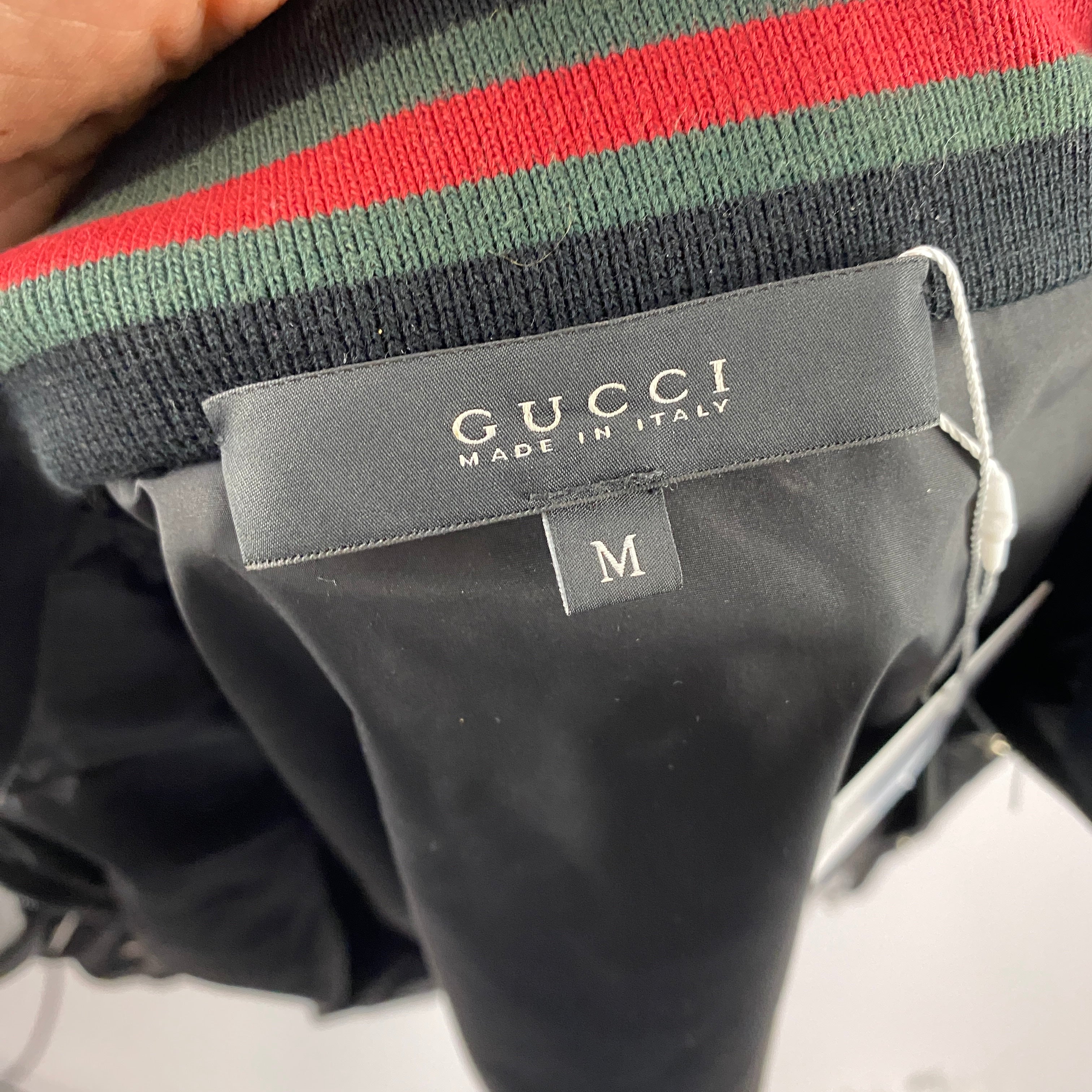 Gucci £774 Black Nylon Lightweight Bomber Jacket XS-S
