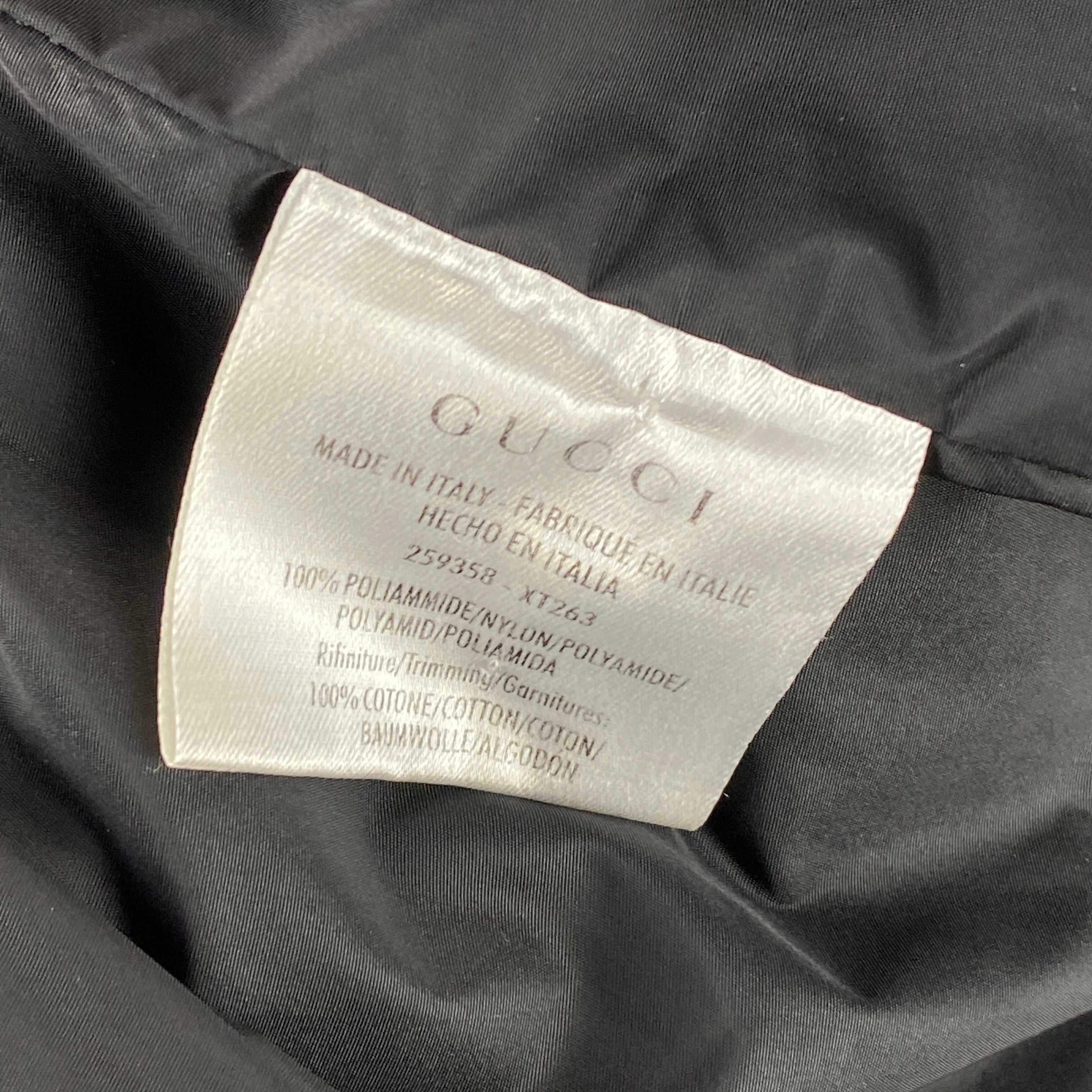 Gucci £774 Black Nylon Lightweight Bomber Jacket XS-S