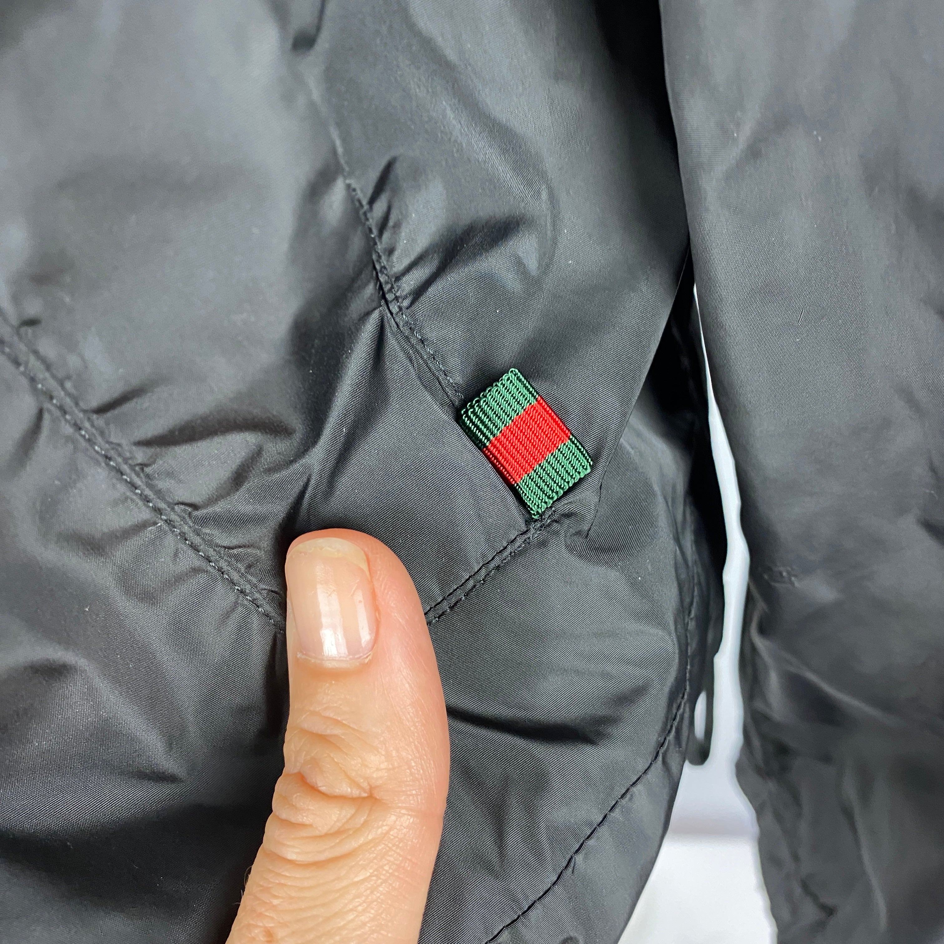 Gucci £774 Black Nylon Lightweight Bomber Jacket XS-S