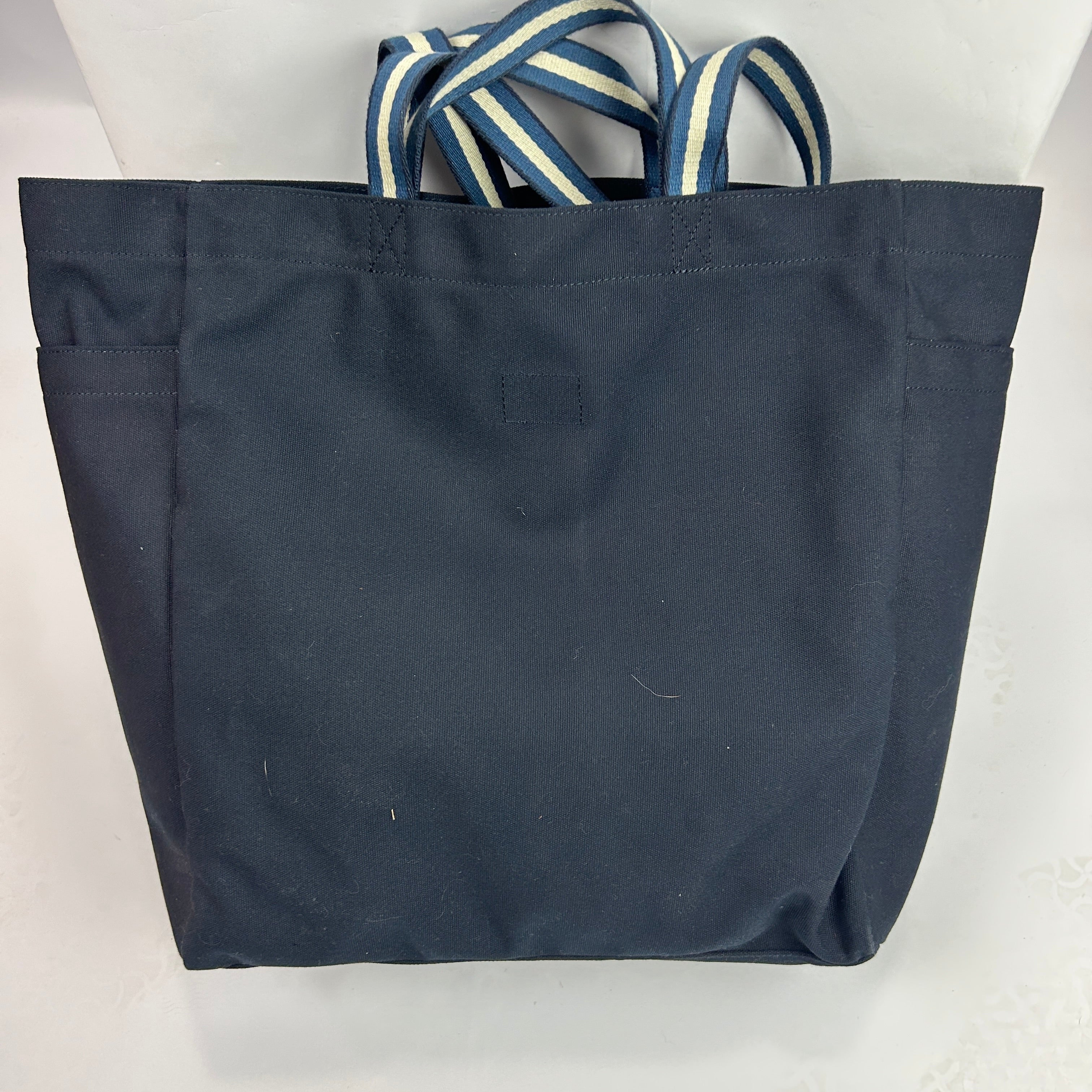 Anya Hindmarch £195 Navy Recycled Canvas Carry-On Tote Bag