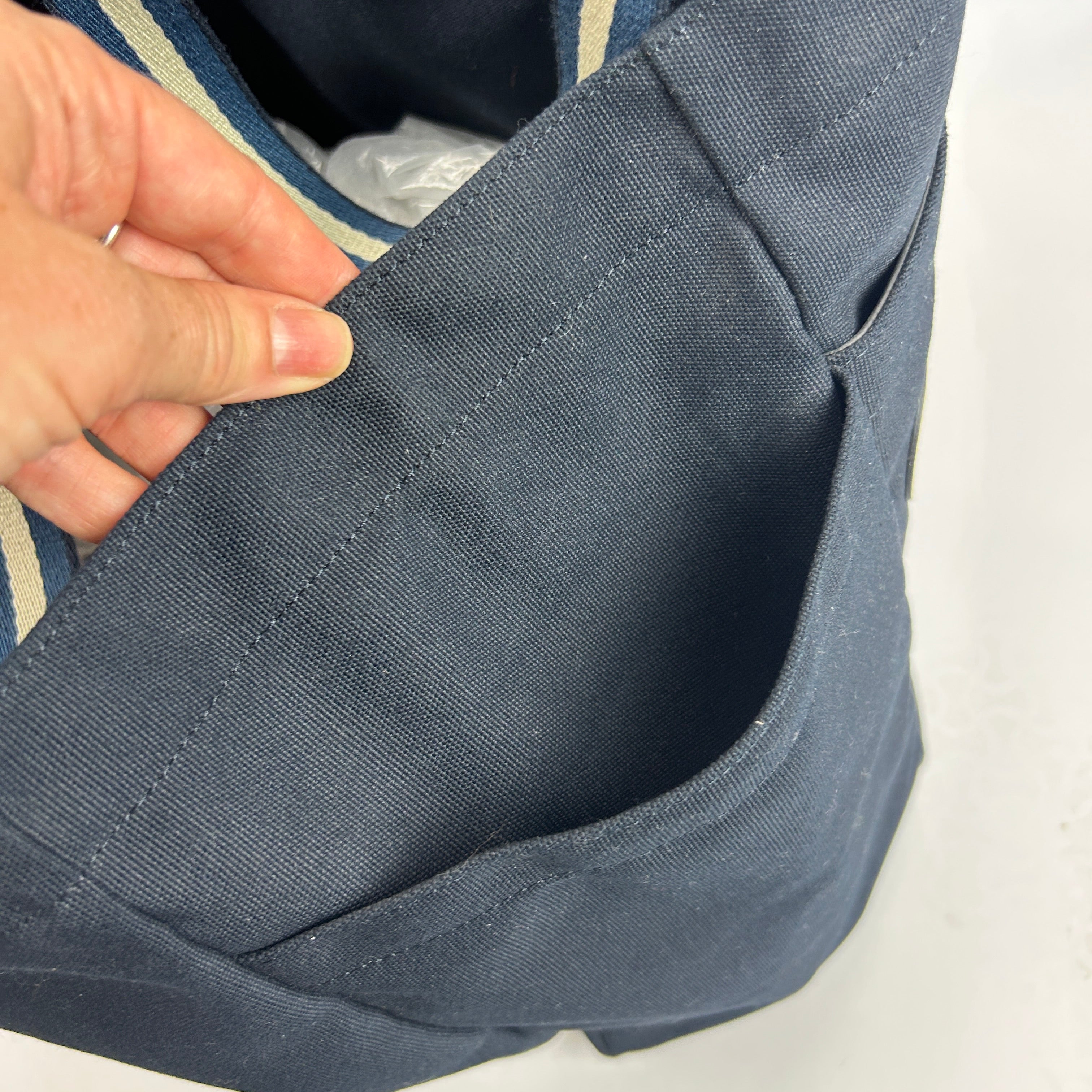 Anya Hindmarch £195 Navy Recycled Canvas Carry-On Tote Bag