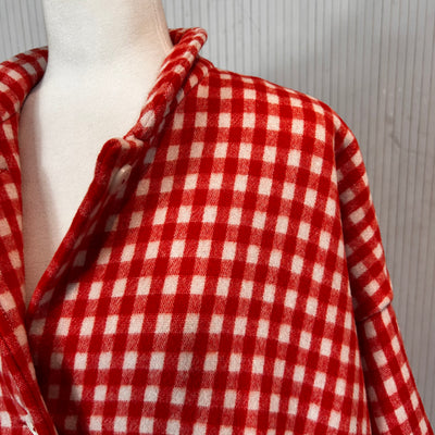 Casey Casey £1300 Red Gingham Brushed Wool Coat S/M/L/XL