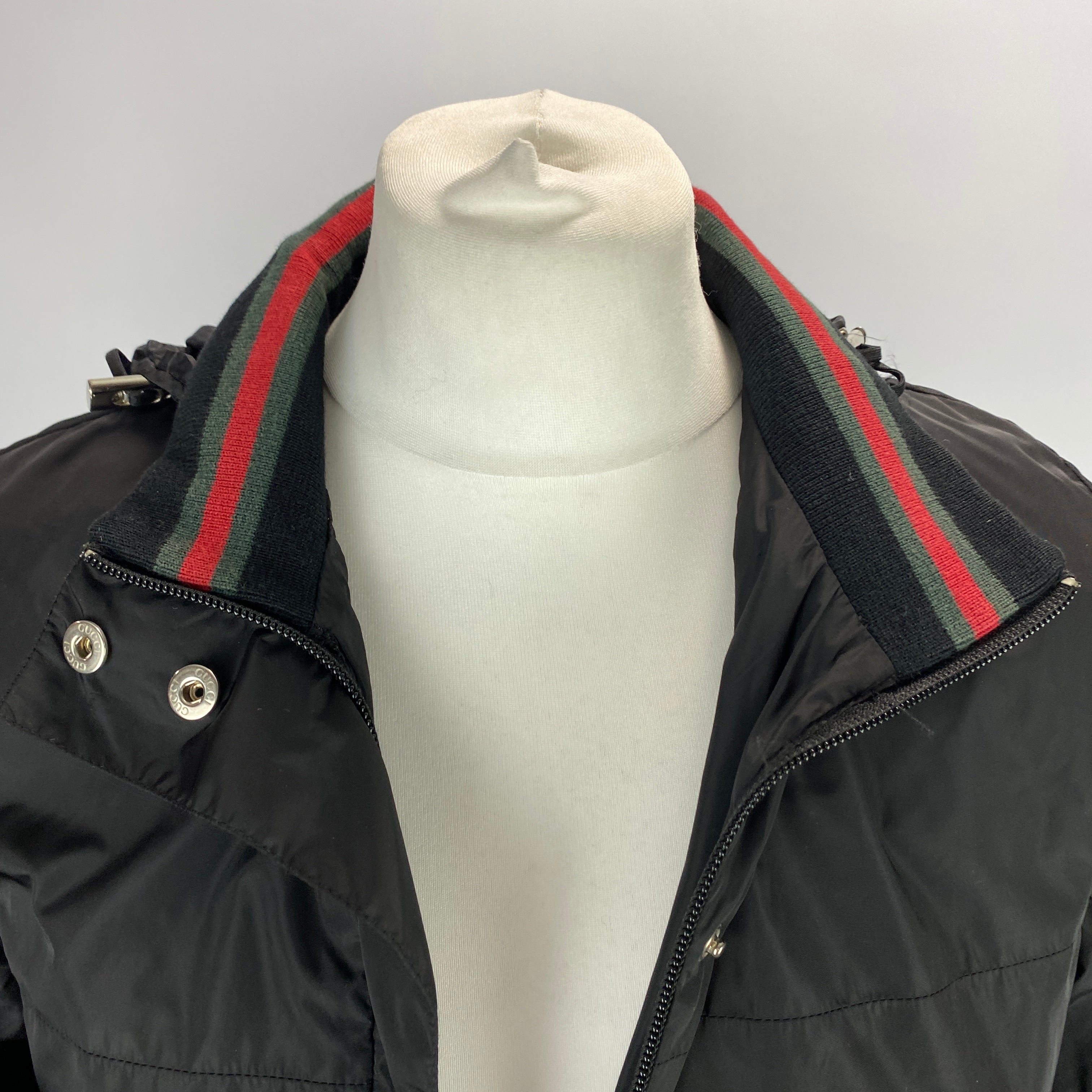 Gucci £774 Black Nylon Lightweight Bomber Jacket XS-S