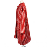 Casey Casey £1300 Red Gingham Brushed Wool Coat S/M/L/XL