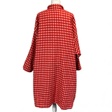 Casey Casey £1300 Red Gingham Brushed Wool Coat S/M/L/XL