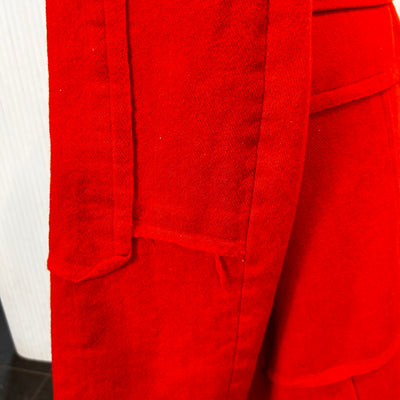 Casey Vidalenc Scarlet Wool Raw Edge Coat M