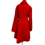 Casey Vidalenc Scarlet Wool Raw Edge Coat M