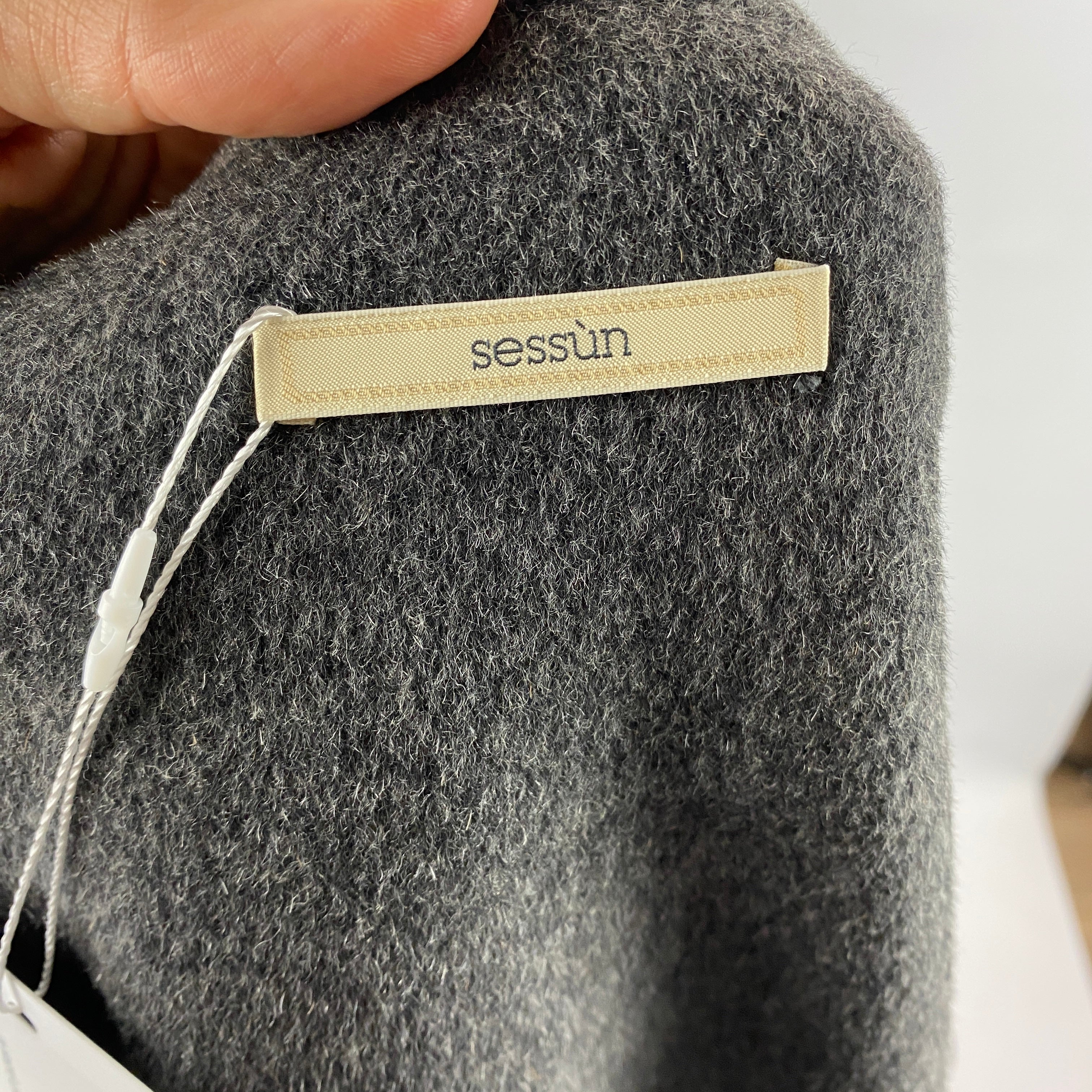 Sessun Charcoal Wool Mix Trench Jacket M