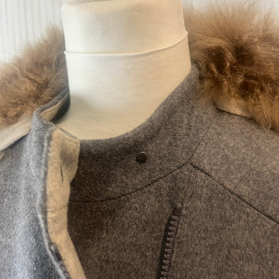 Brunello Cucinelli £3400 Grey Wool & Cashmere Coat S