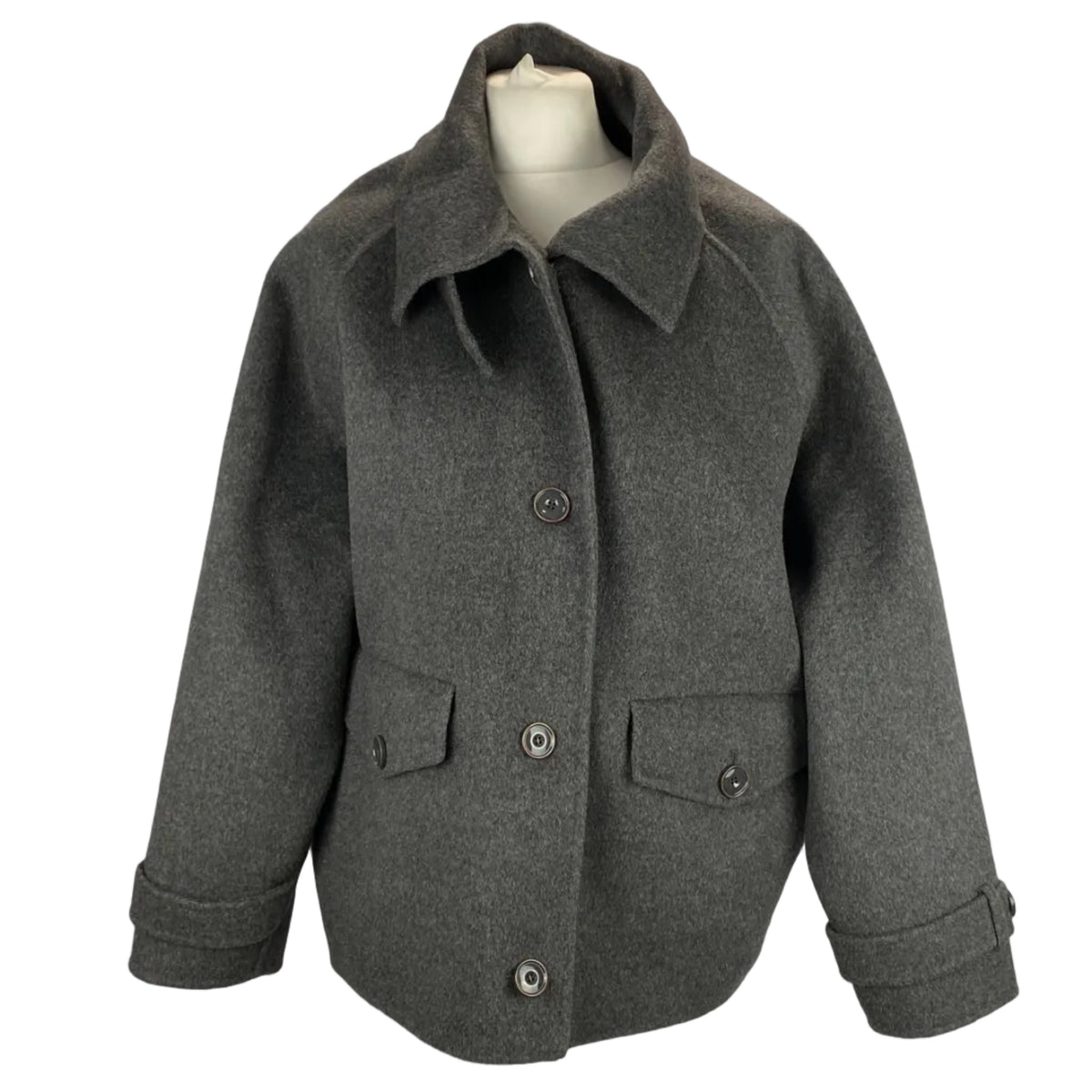 Sessun Charcoal Wool Mix Trench Jacket M
