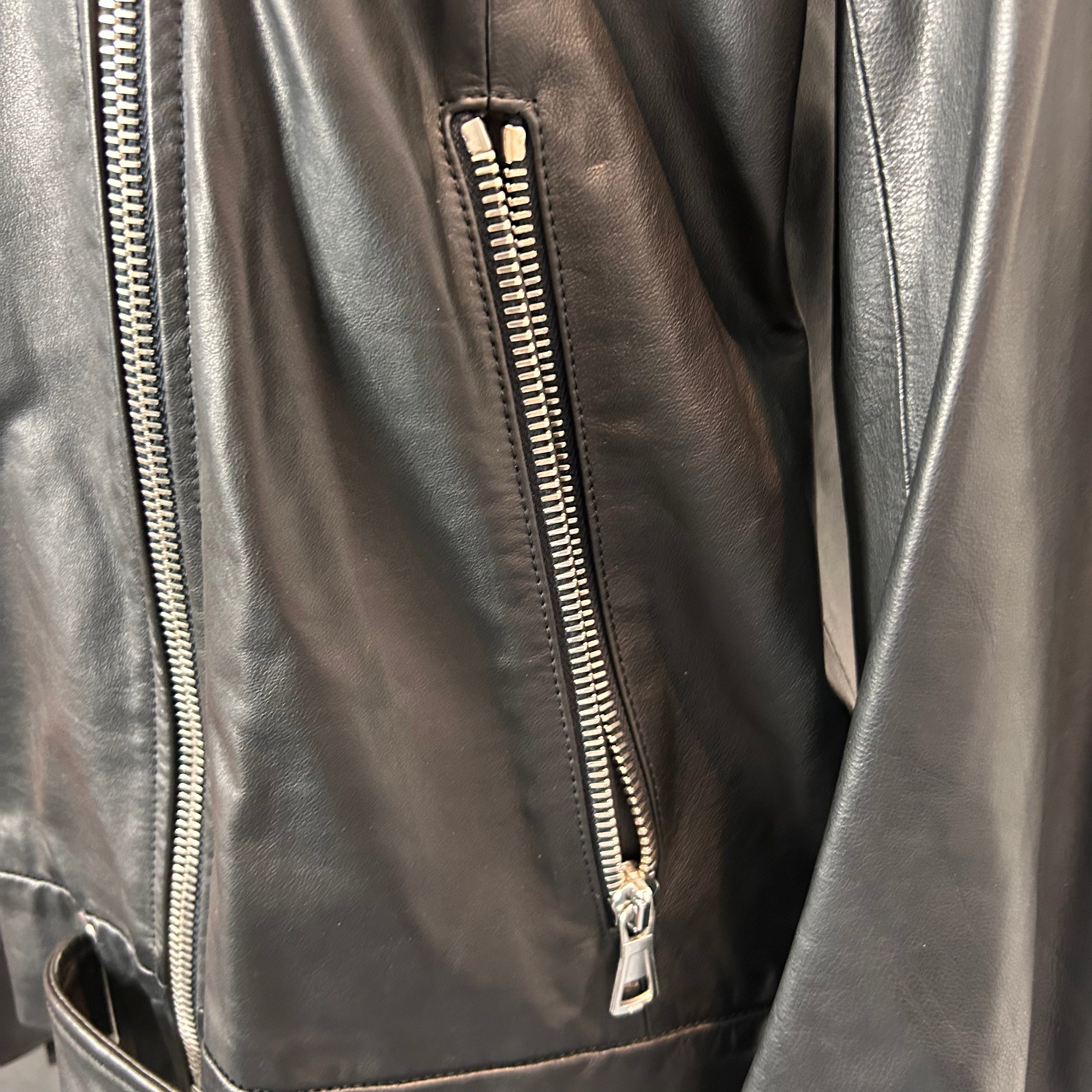 Martin Margiela Black Leather Biker Jacket M
