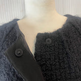 Giambattista Valli Black Boucle Alpaca & Wool Coat M