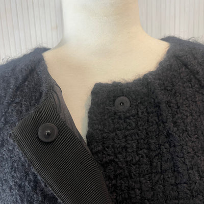 Giambattista Valli Black Boucle Alpaca & Wool Coat M