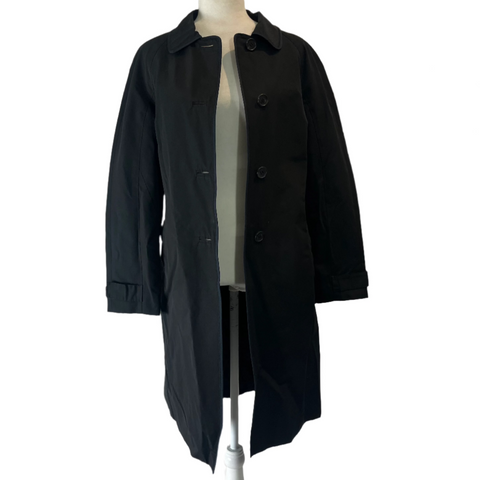 Prada Black Polycotton Classic Car Coat S