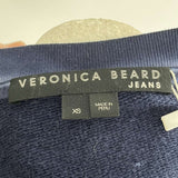 Veronica Beard Navy Faded Seam Cropped Sweatshirt XS