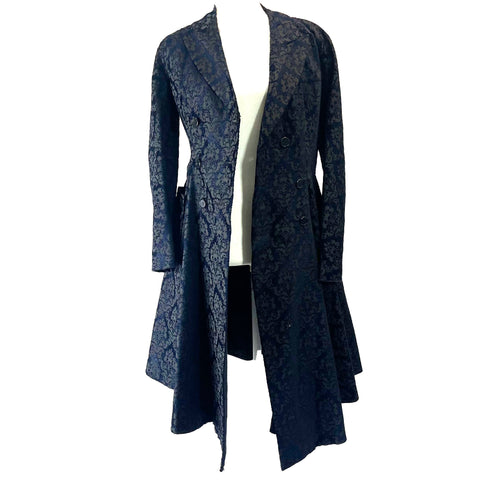 Givenchy £3500  Black & Navy Flocked Frock Coat S